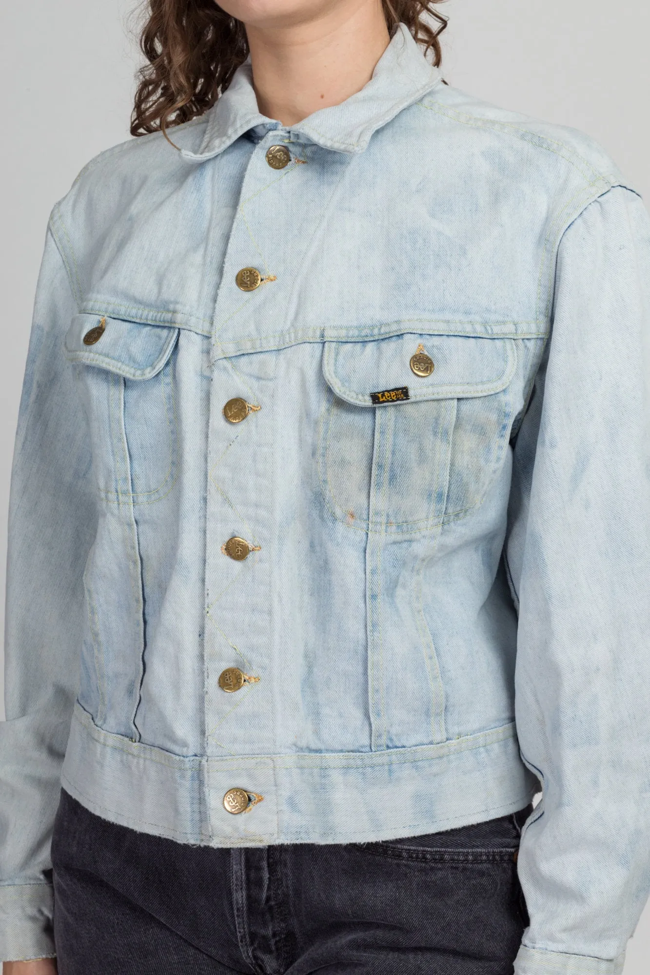 1960s Lee Riders Rose Embroidered Jean Jacket - Men's Medium, Women's Large