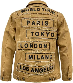 AIRNINE Men's Distressed Denim Jacket