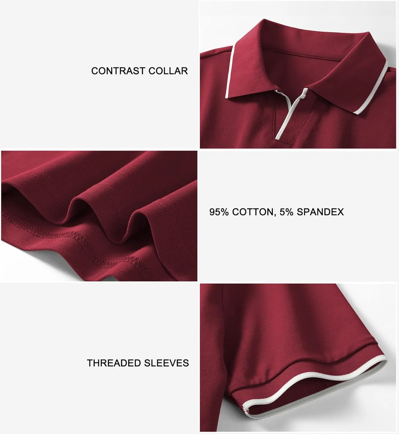 Aiyino Men's Muscle V Neck Polo Shirts Slim Fit Short Sleeve Cotton Golf T-Shirts Ribbed Knit Soft Tees