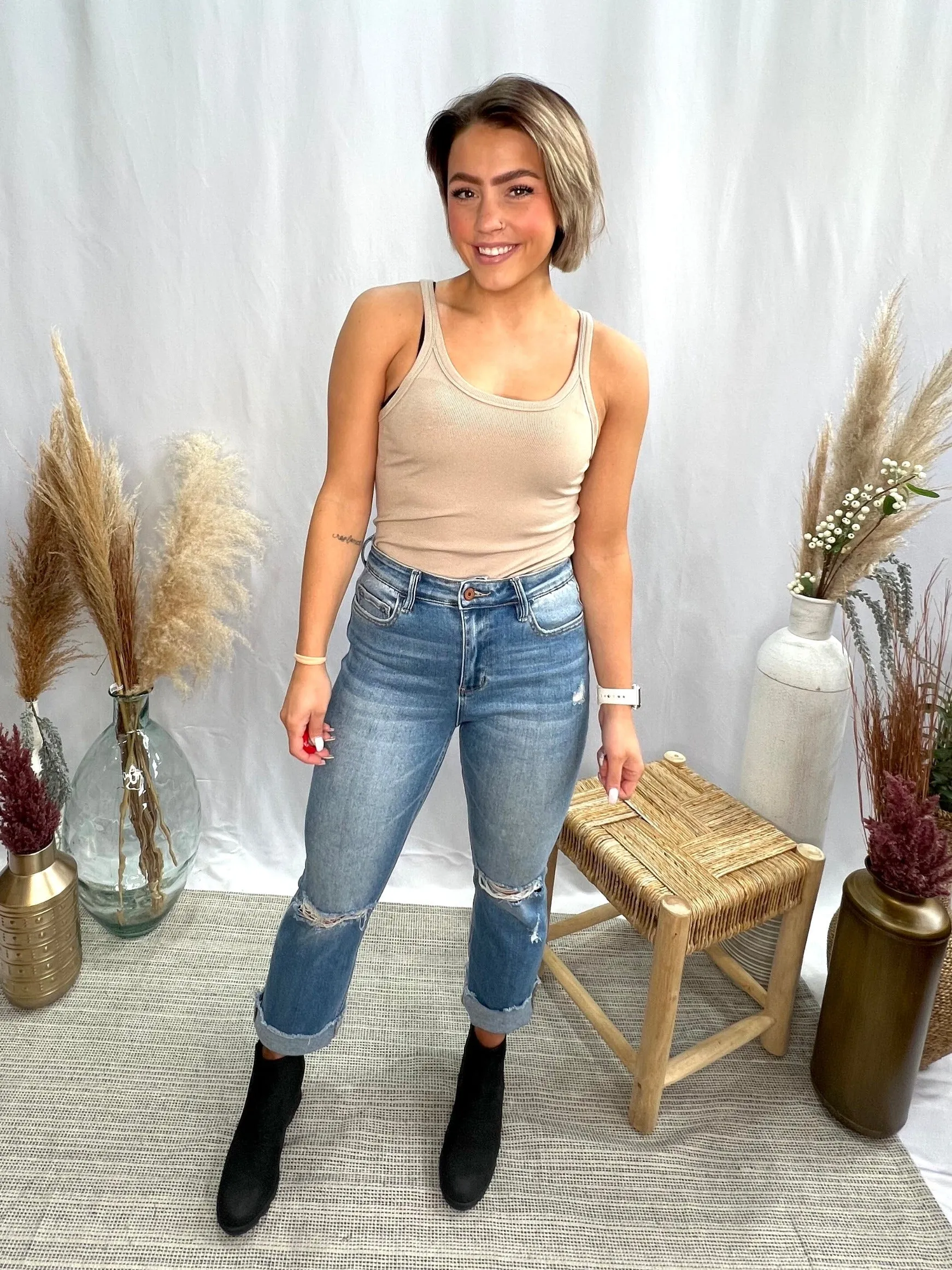 Anything But Basic Tank, Taupe