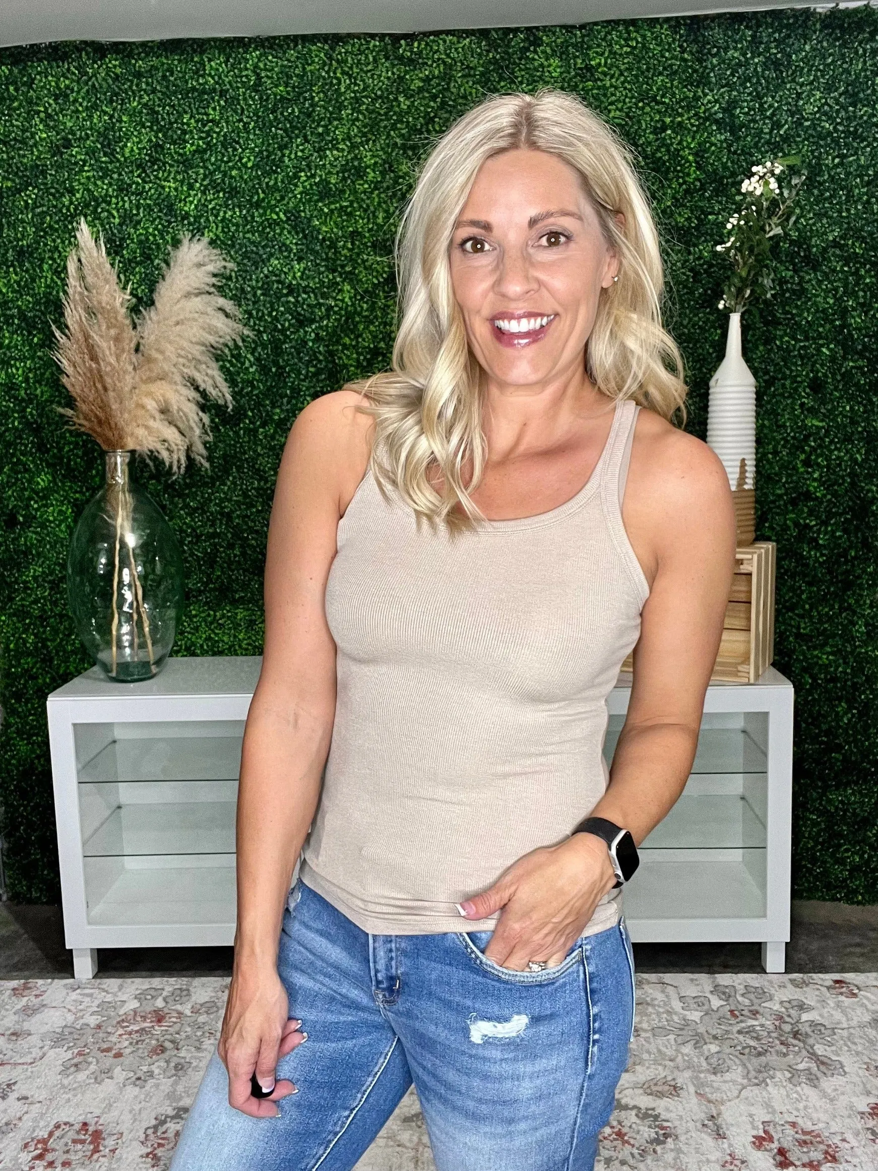 Anything But Basic Tank, Taupe