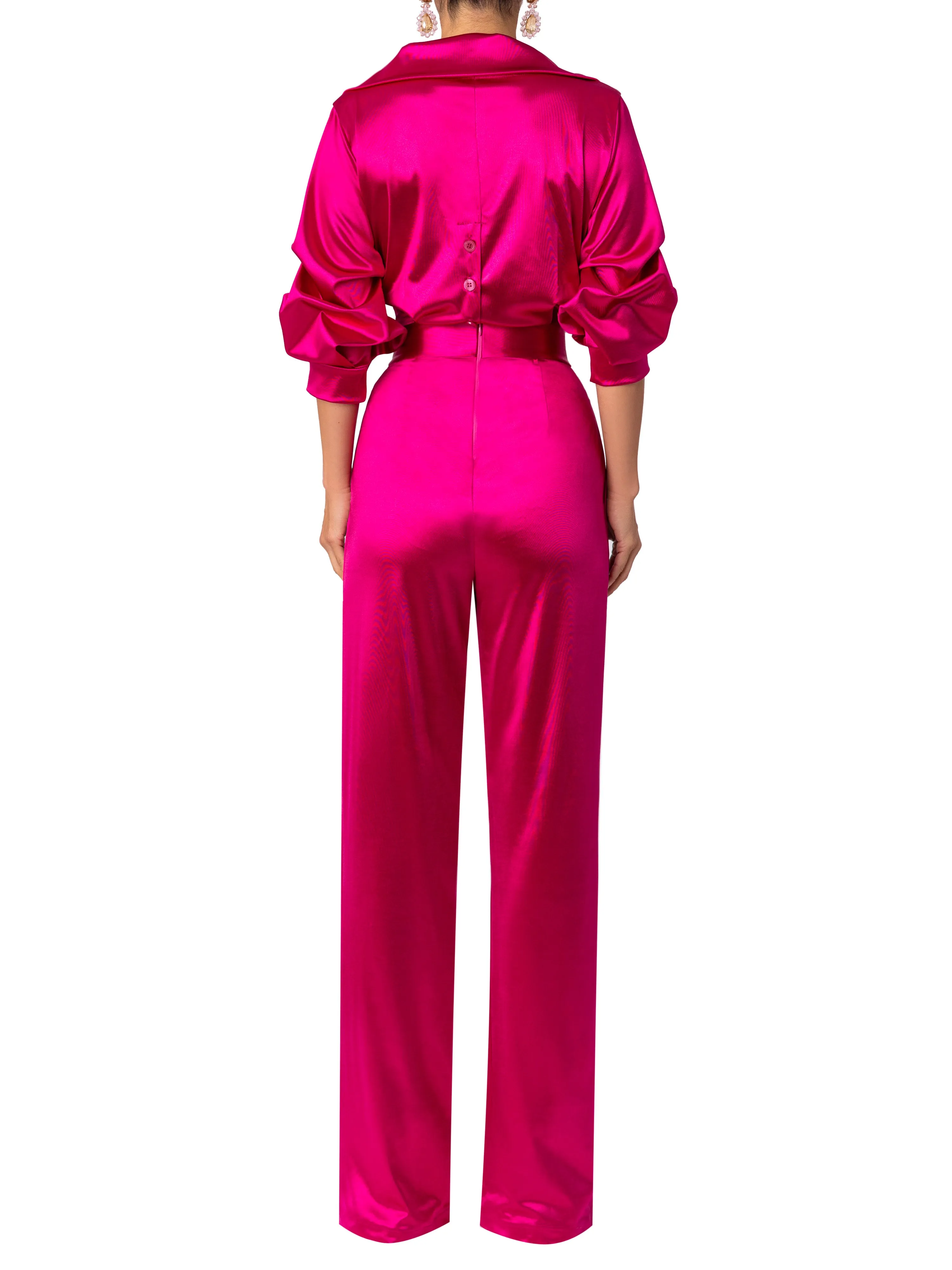 “Ashanti” Magenta Off Shoulder Jumpsuit