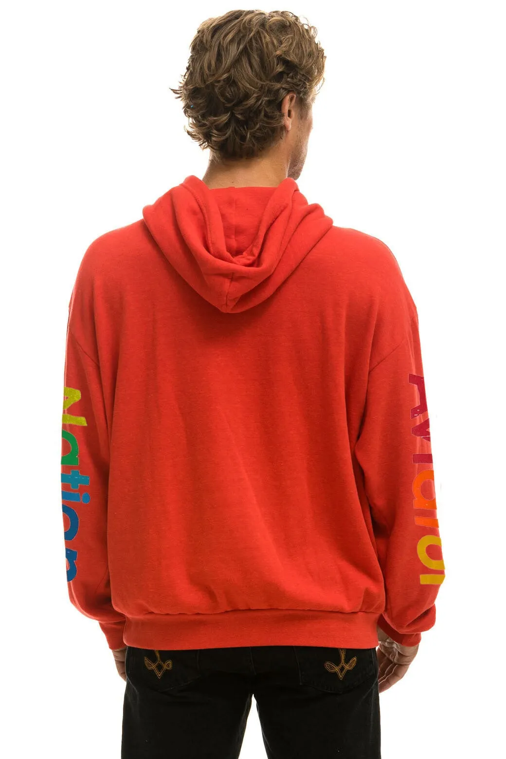 AVIATOR NATION AUSTIN RELAXED PULLOVER HOODIE - RED