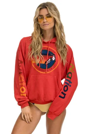 AVIATOR NATION AUSTIN RELAXED PULLOVER HOODIE - RED
