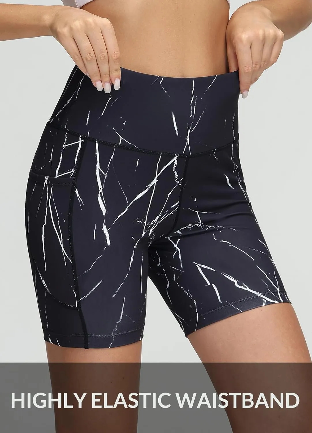 baleaf Women's 6"/8" High Waisted Biker Shorts with Pockets for Gym Workout Yoga Running Athletic