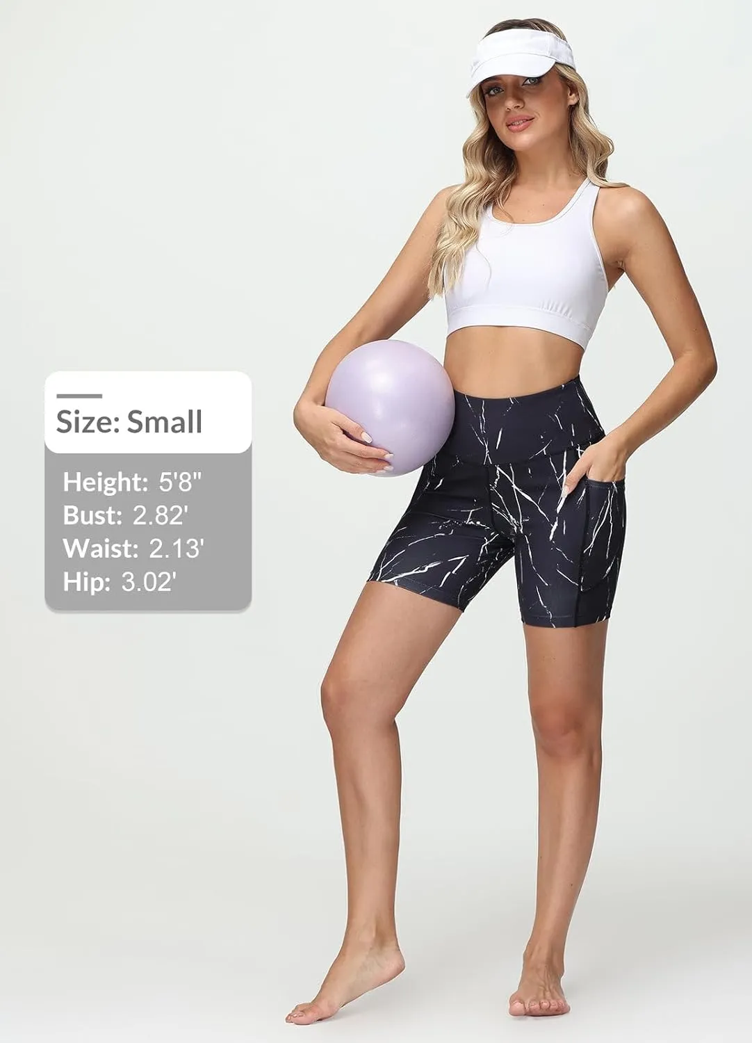 baleaf Women's 6"/8" High Waisted Biker Shorts with Pockets for Gym Workout Yoga Running Athletic