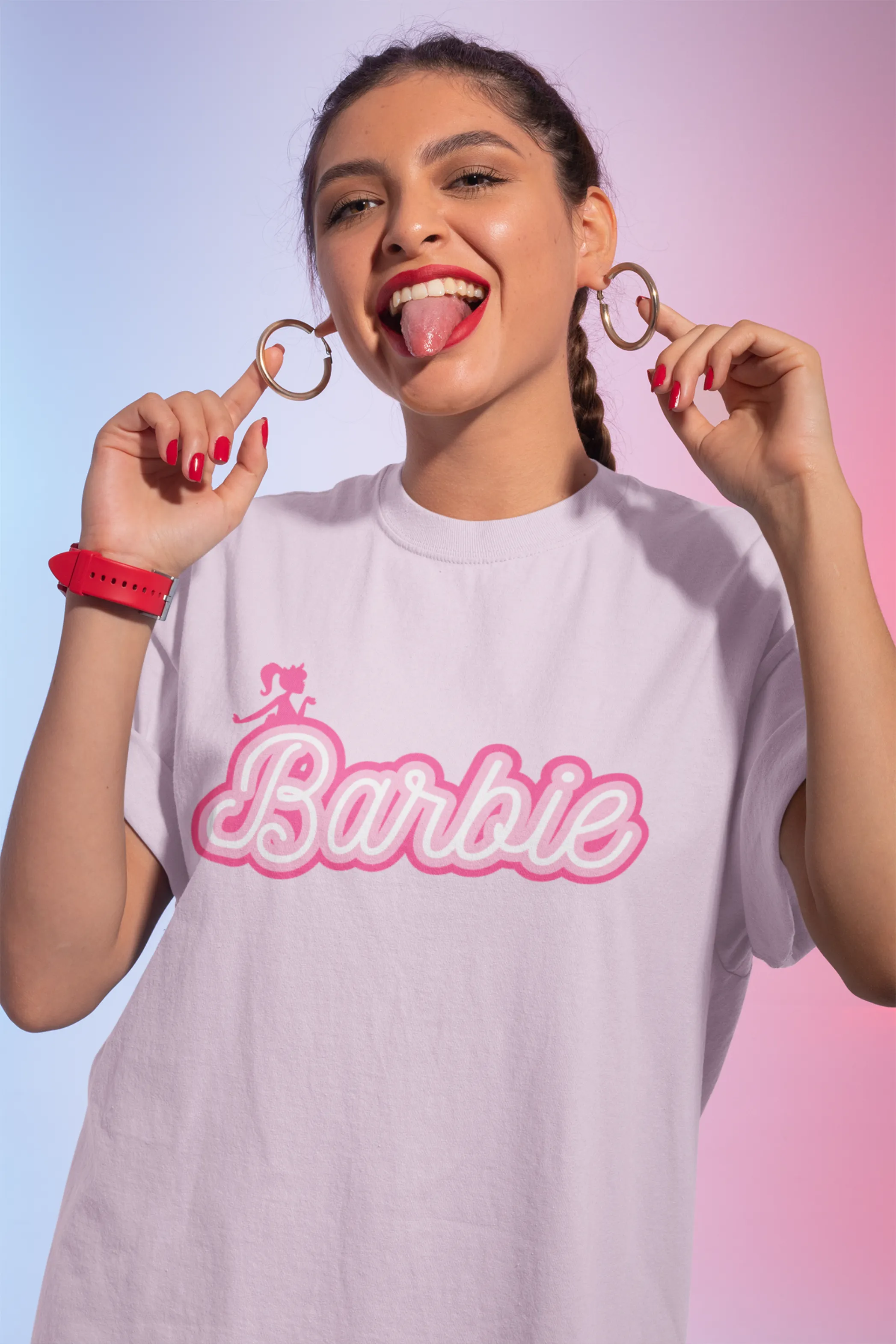 Barbie Printed Oversized T-shirt for women