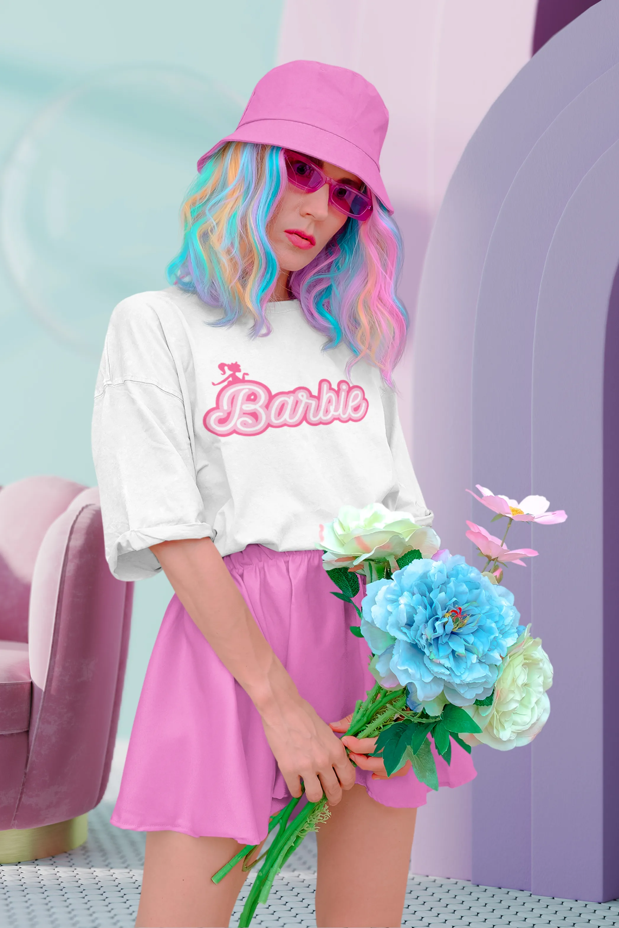 Barbie Printed Oversized T-shirt for women
