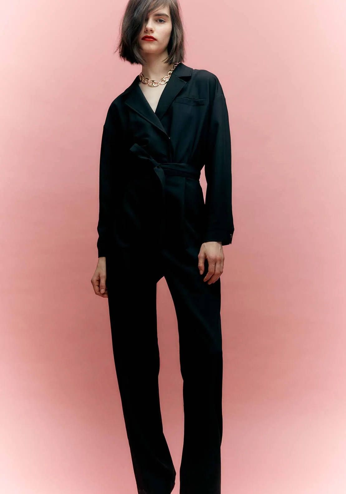 Belted Jumpsuit - Black
