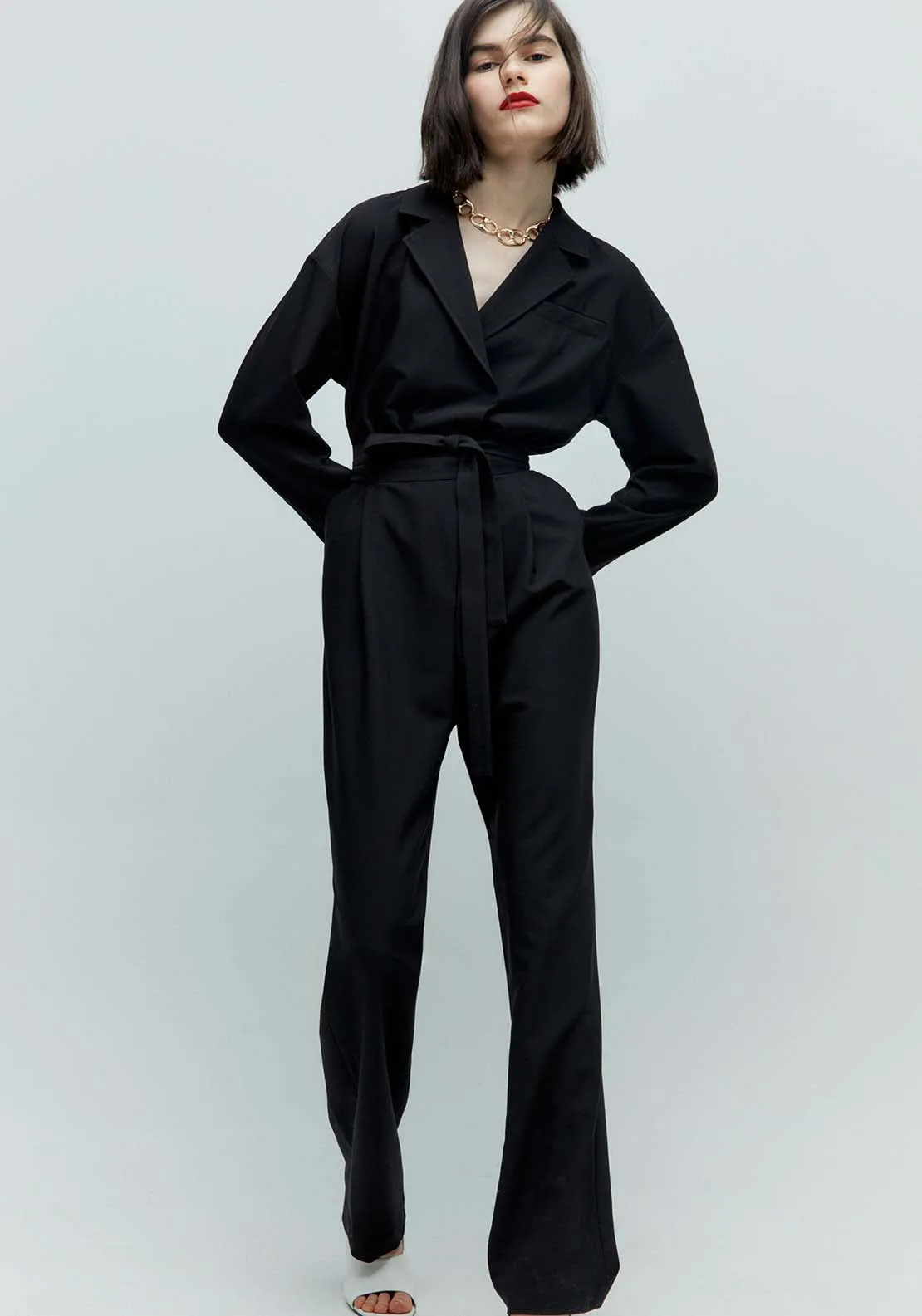 Belted Jumpsuit - Black