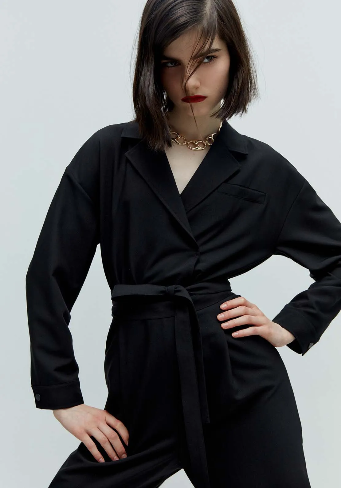 Belted Jumpsuit - Black
