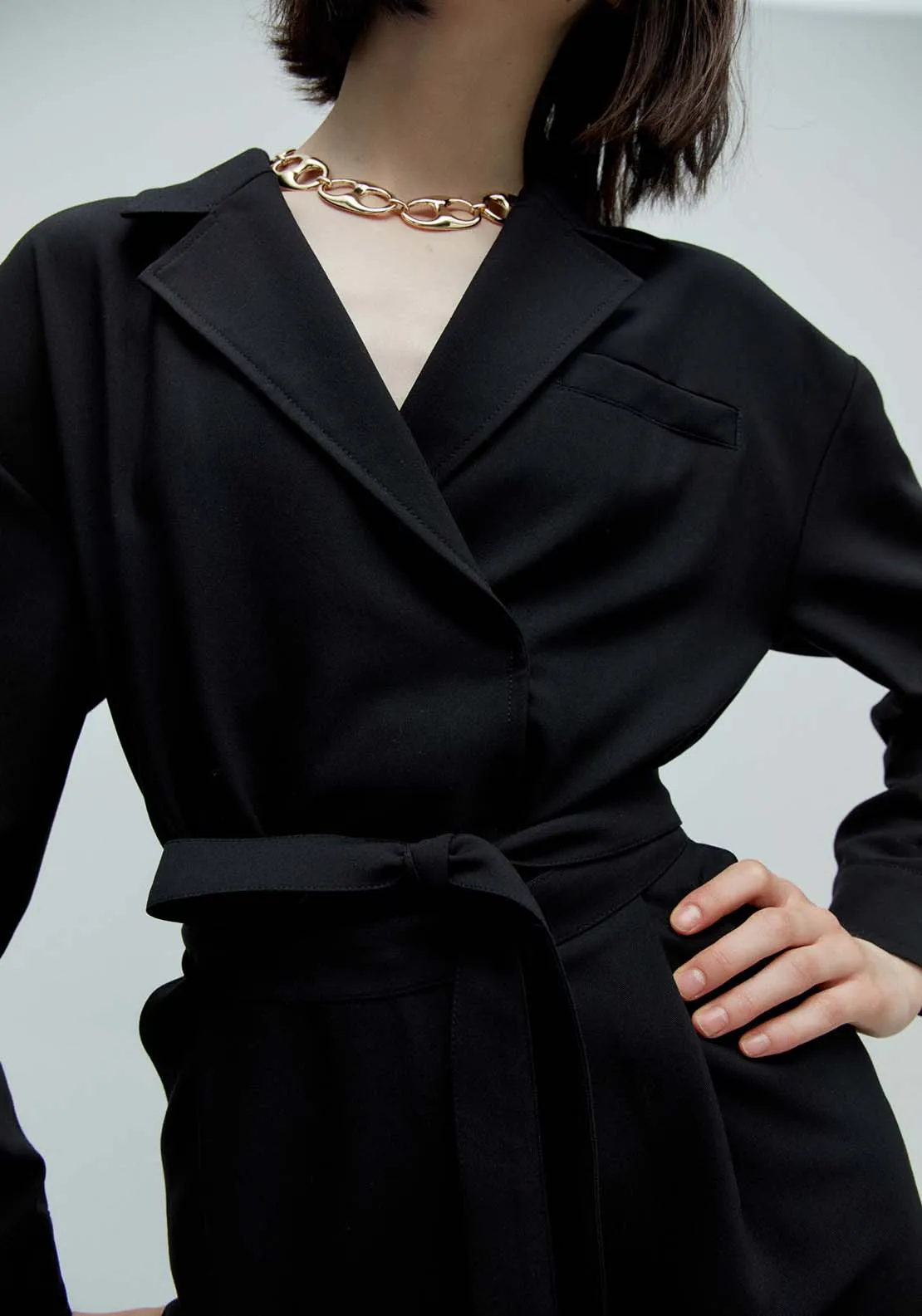 Belted Jumpsuit - Black