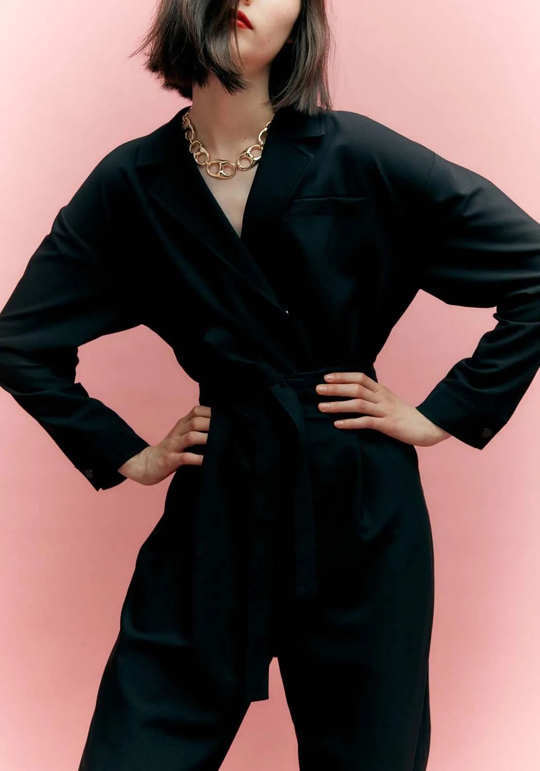 Belted Jumpsuit - Black