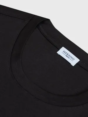BLACK SOFT MERCERIZED COTTON T-SHIRT