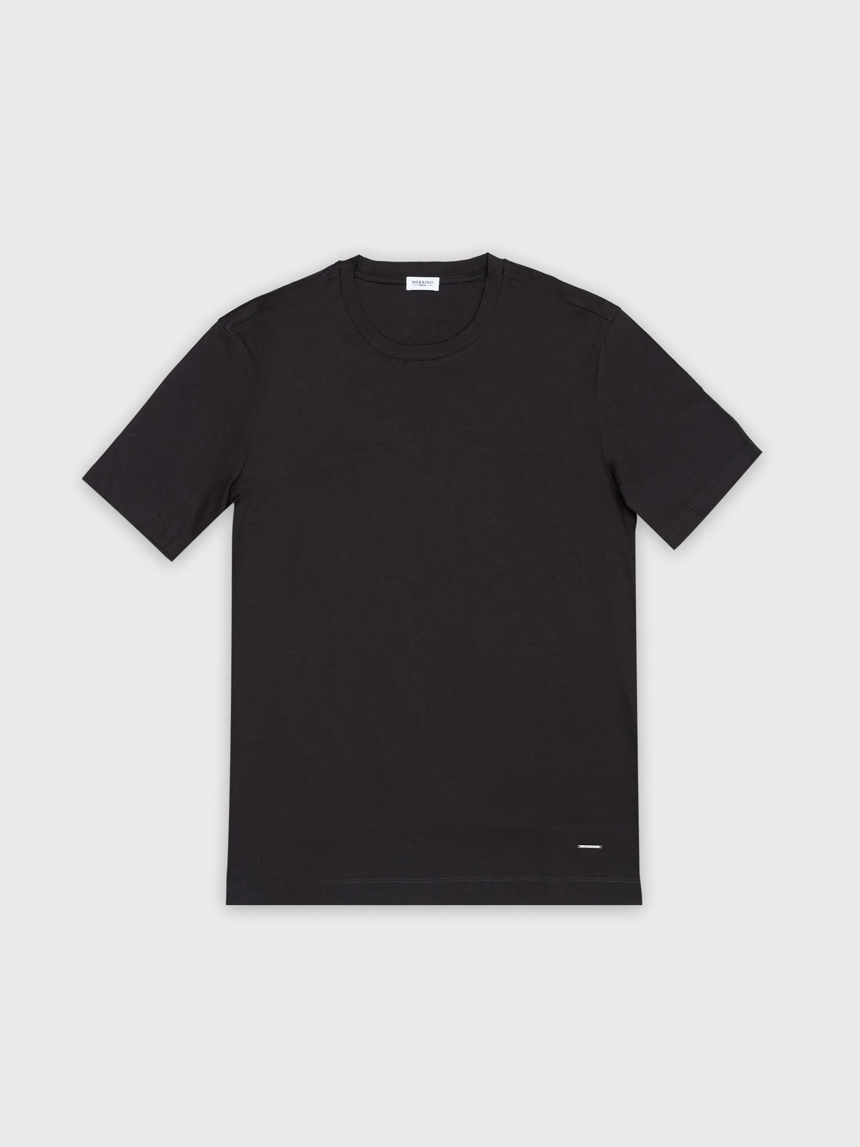BLACK SOFT MERCERIZED COTTON T-SHIRT
