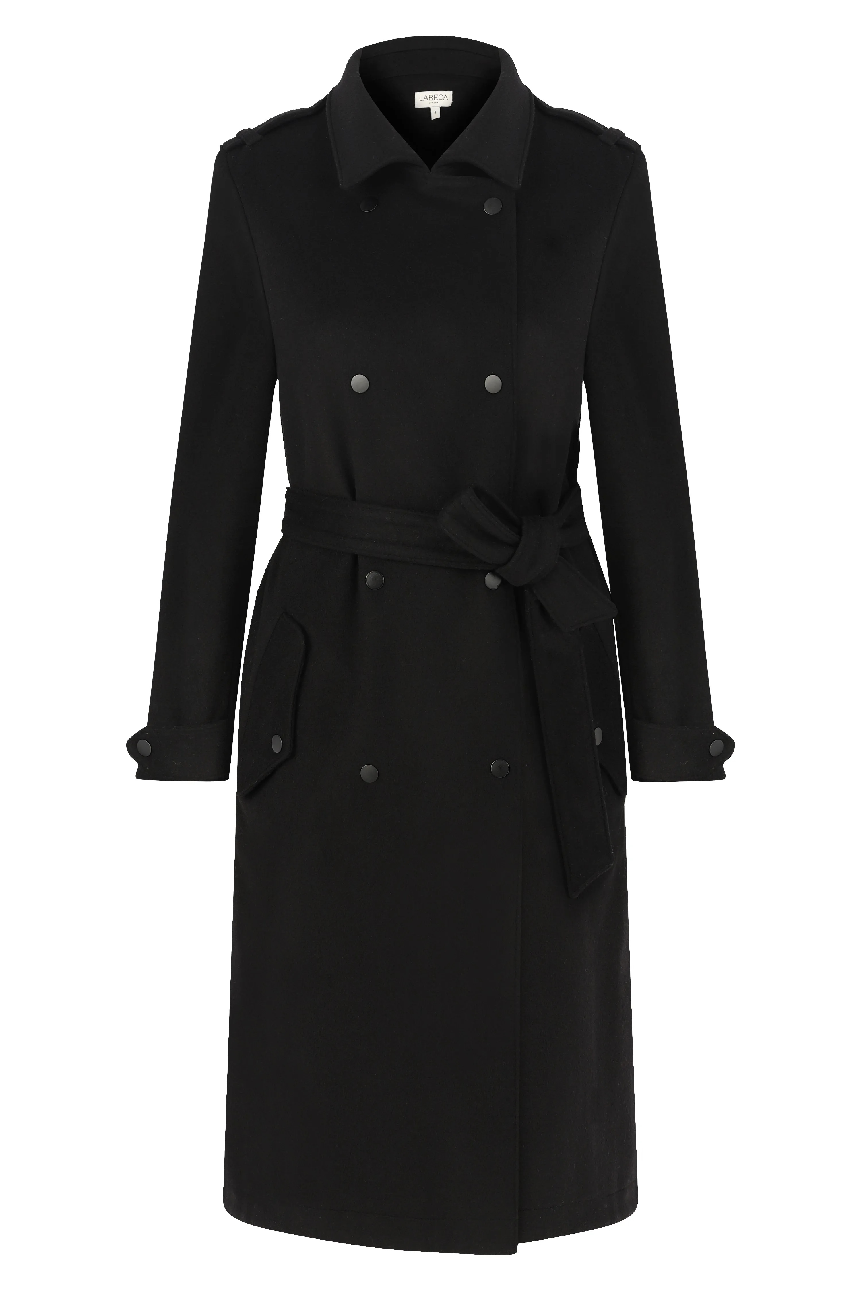 Black Wool Trench Coat