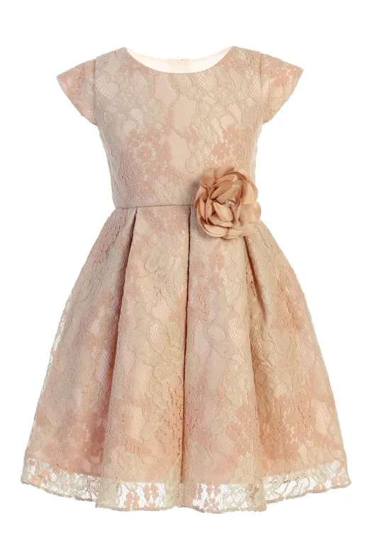 Blush & Sage Floral Vintage Lace with Flower Pin