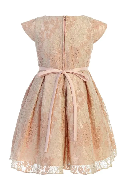 Blush & Sage Floral Vintage Lace with Flower Pin
