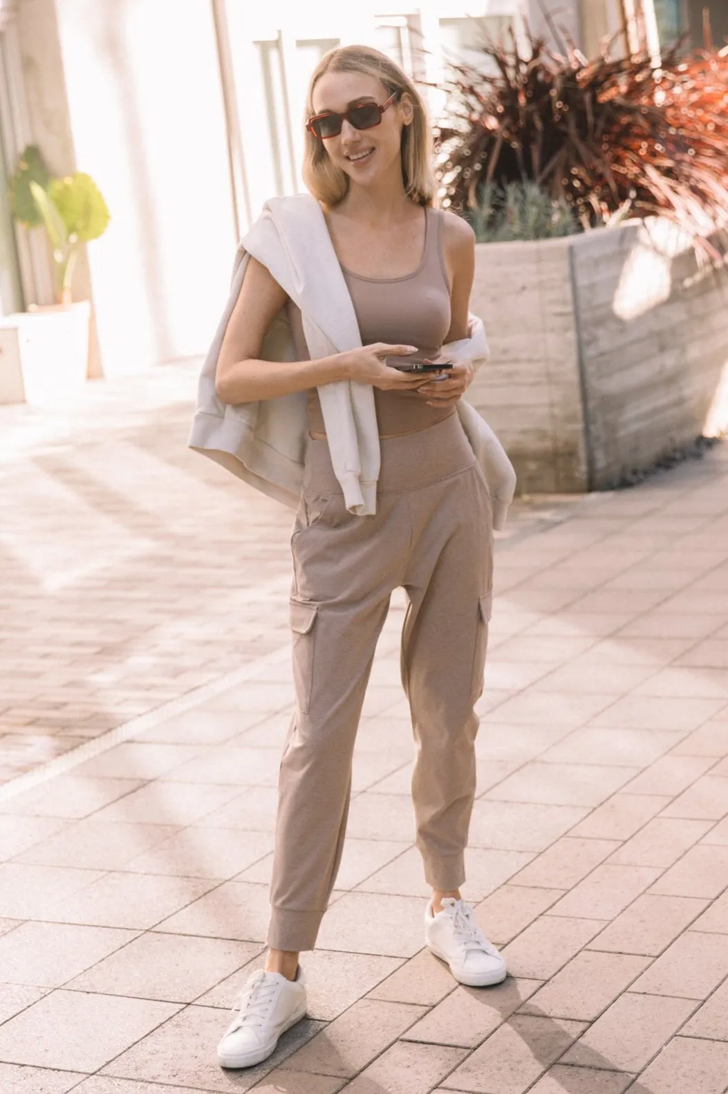 CARGO KNIT JOGGER - HEATHER TAUPE