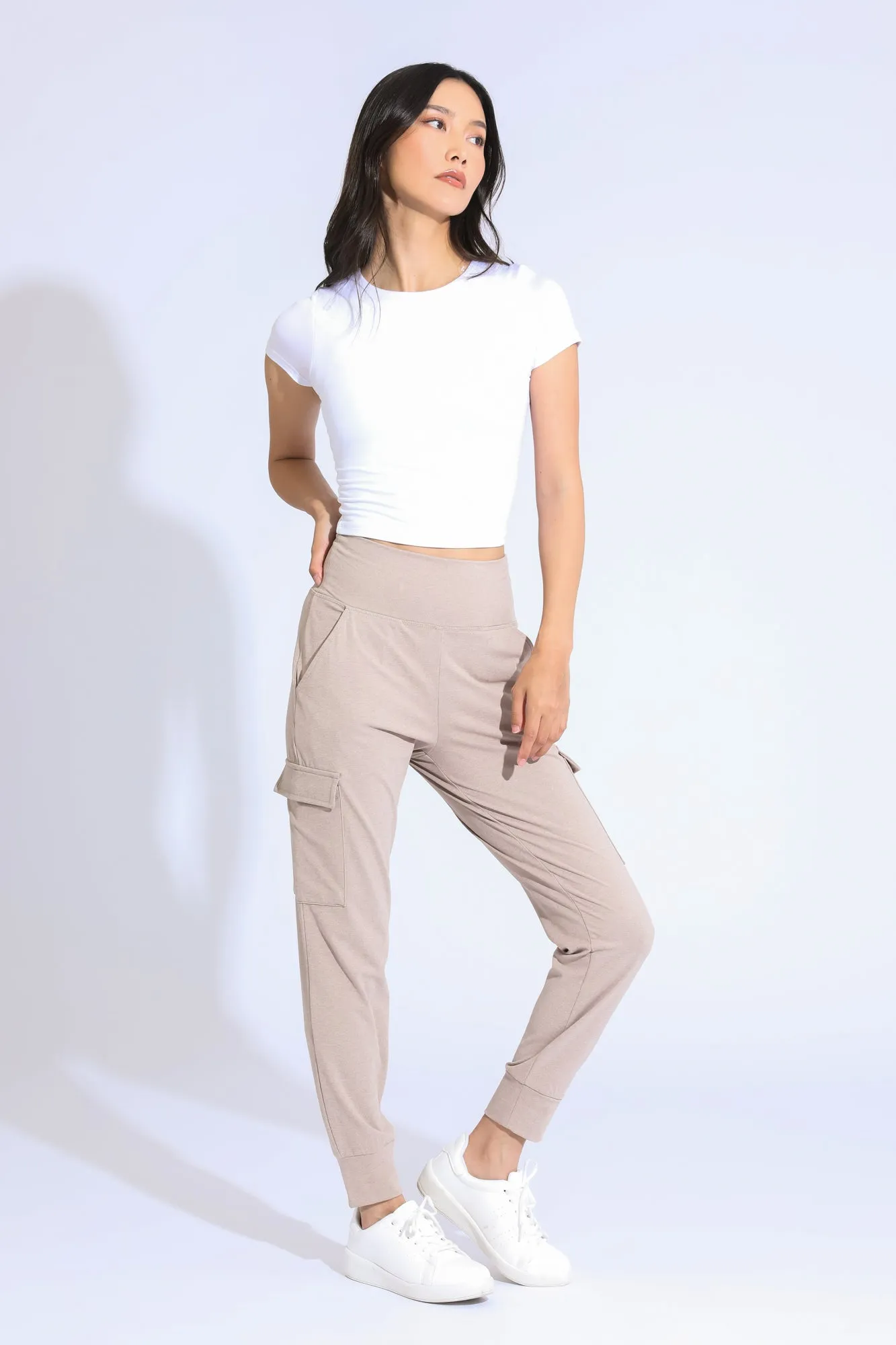 CARGO KNIT JOGGER - HEATHER TAUPE