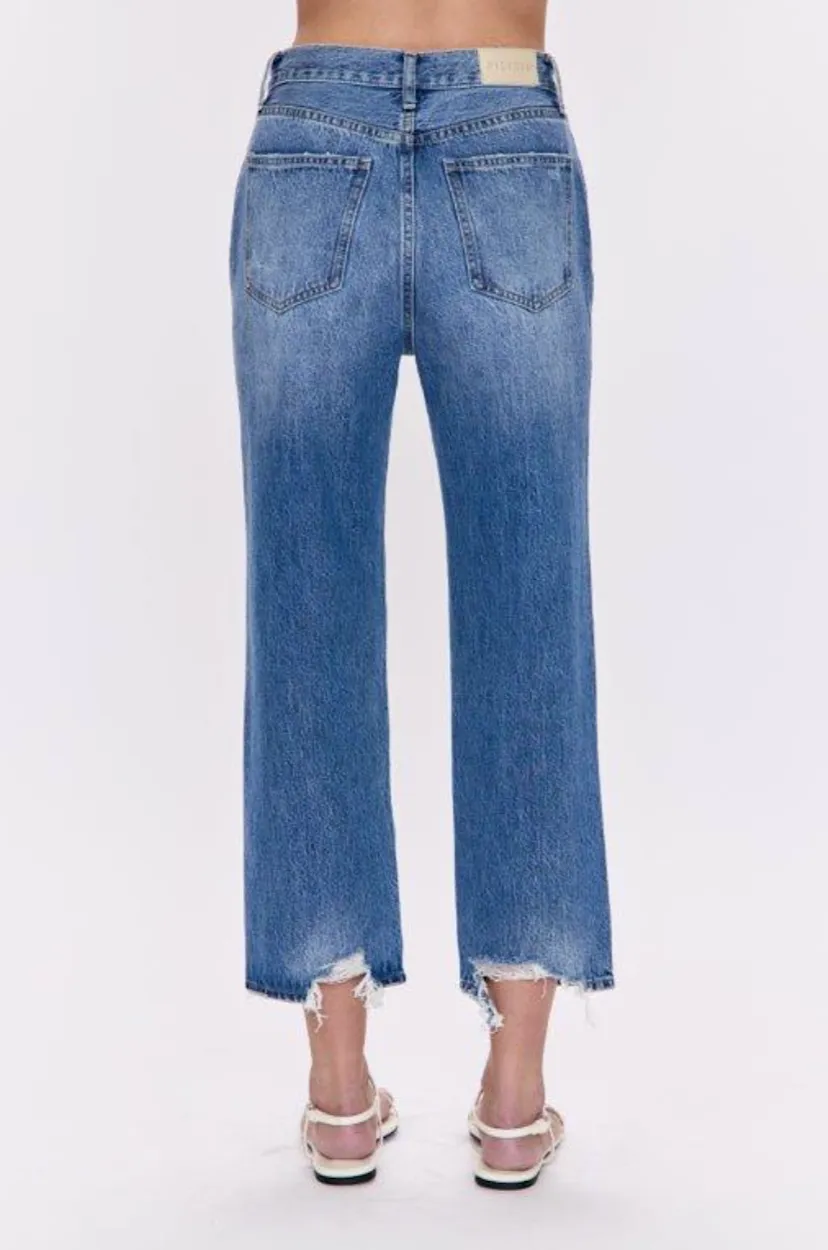cassie crop high rise straight - honor distressed