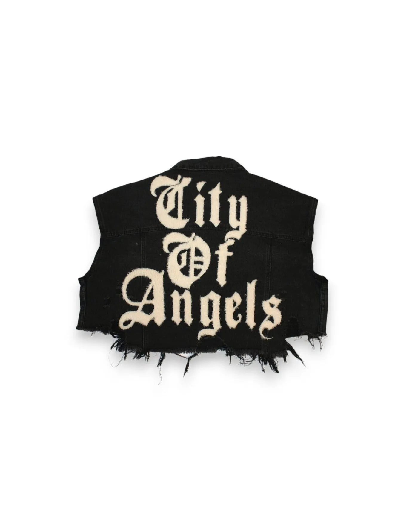 CITY OF ANGELES Crop Denim Vest