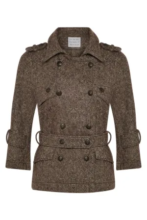 CLAUDIA Brown Summer Silk and Wool Tweed Jacket