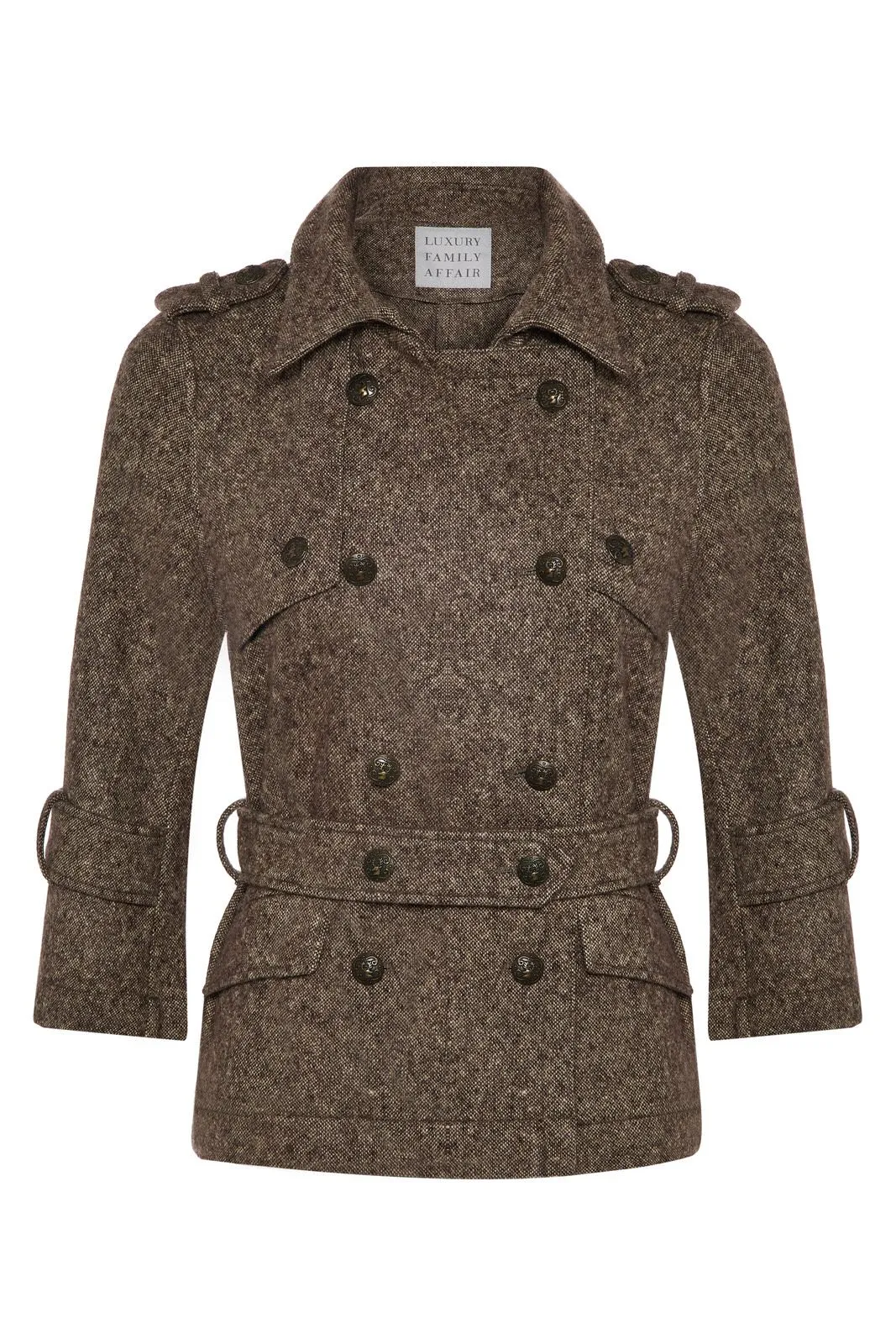 CLAUDIA Brown Summer Silk and Wool Tweed Jacket