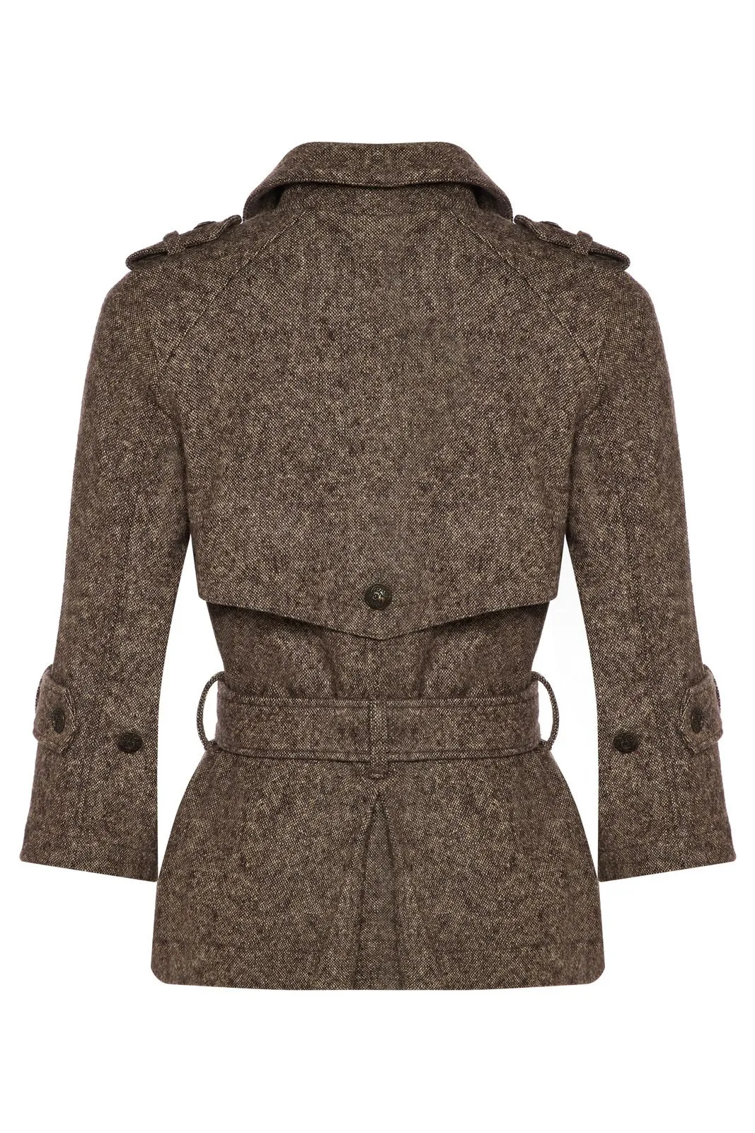 CLAUDIA Brown Summer Silk and Wool Tweed Jacket