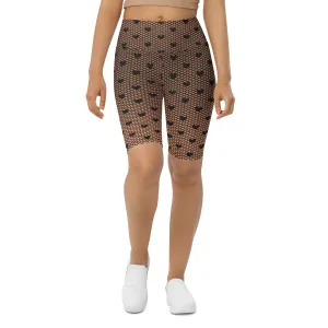 Fishnet Tights Print Biker Shorts
