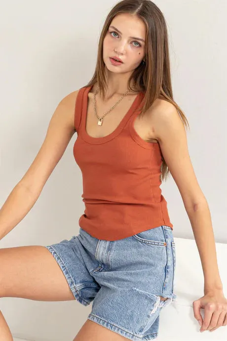 Fitted Ribbed Tank Top