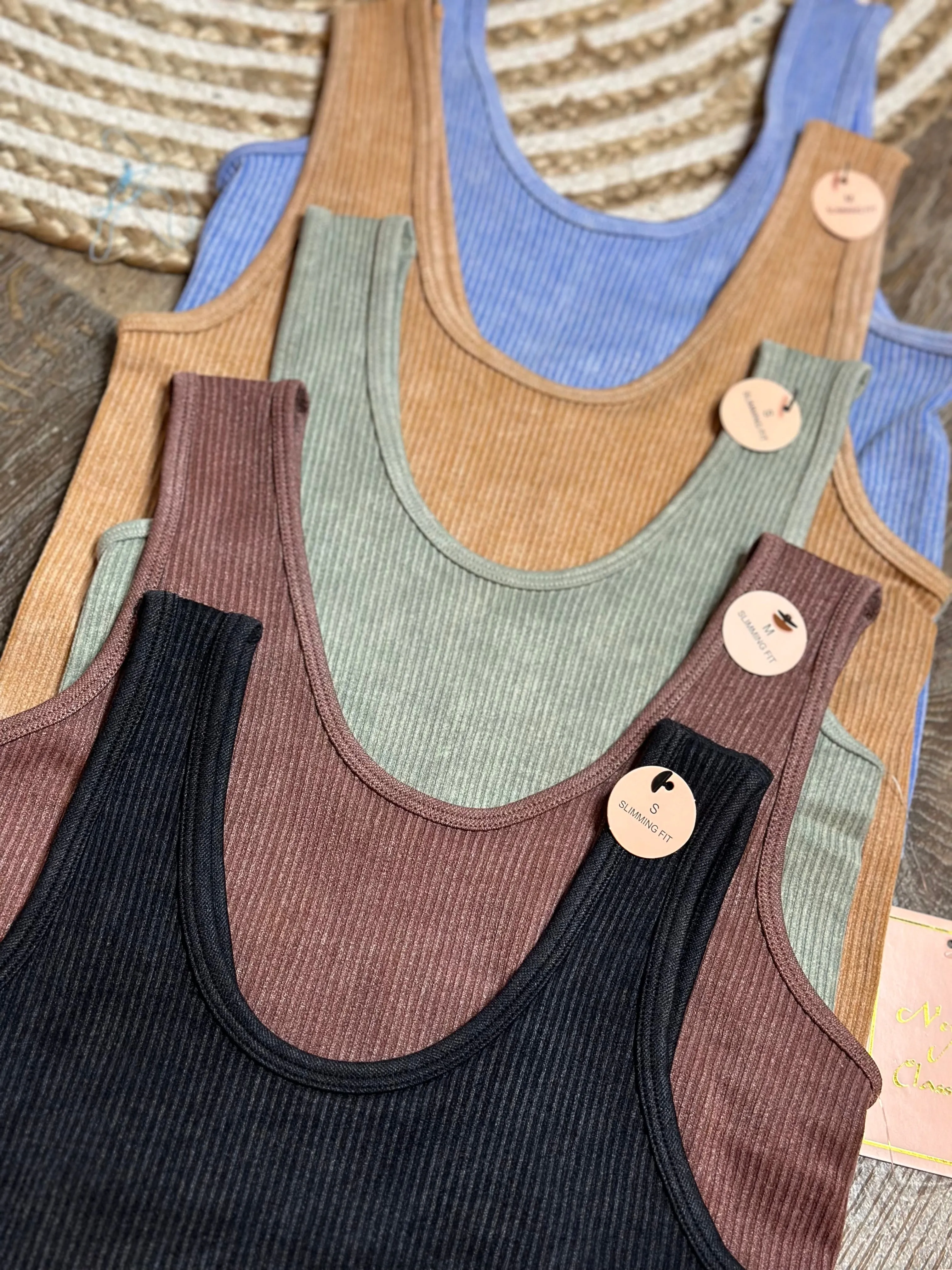 Fitted Ribbed Tanks/5 colors