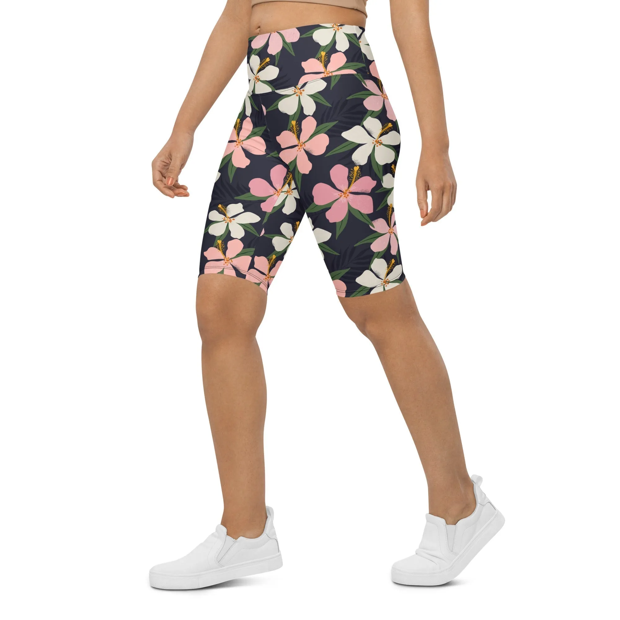 Floral Artwork Biker Shorts