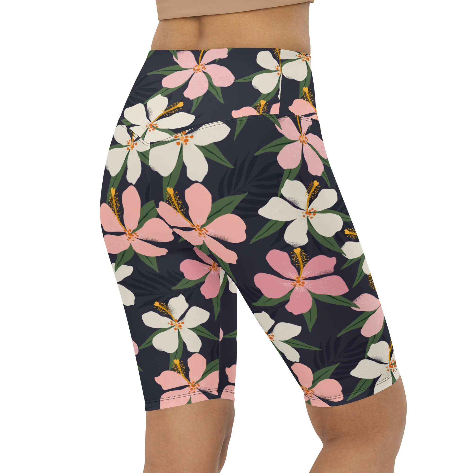 Floral Artwork Biker Shorts