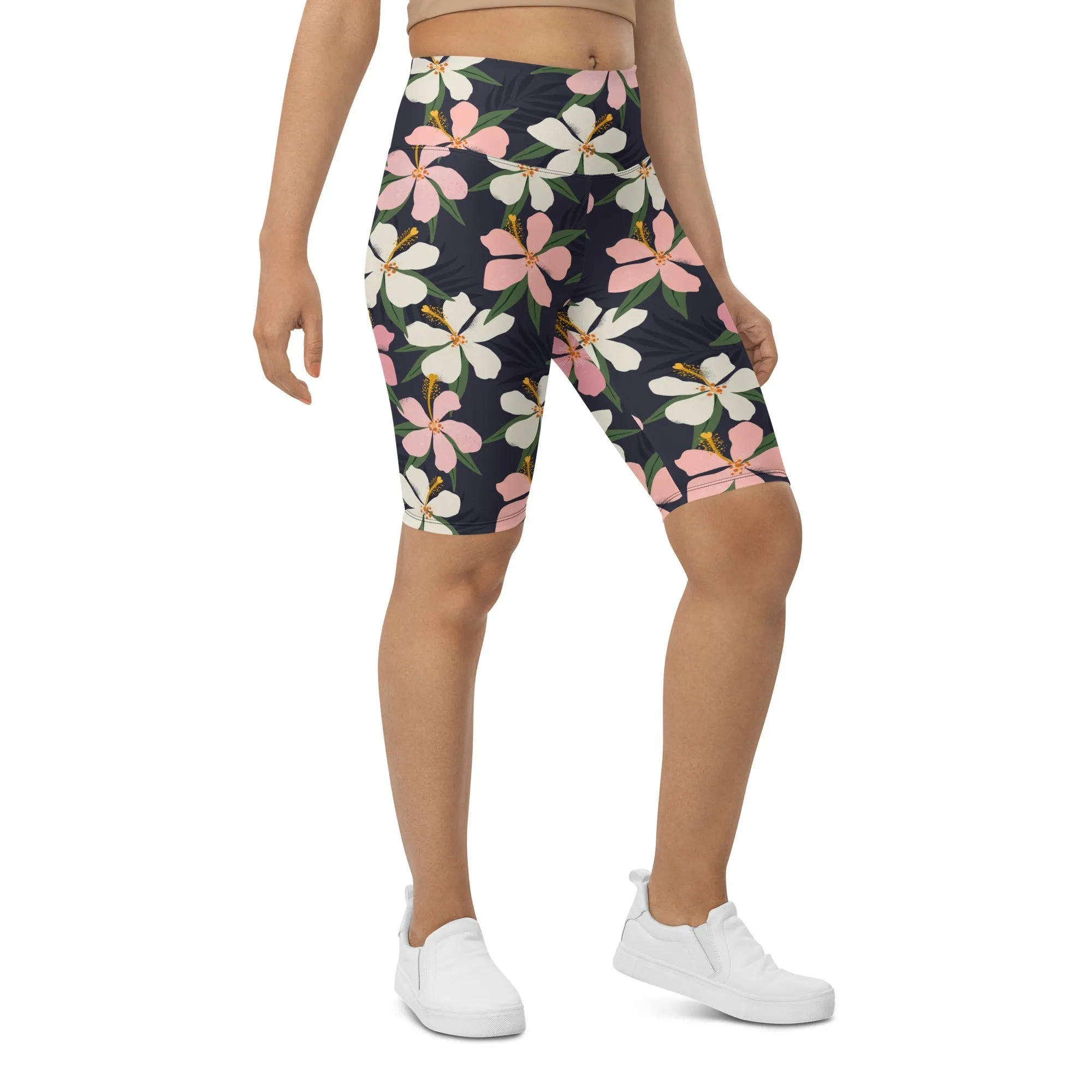 Floral Artwork Biker Shorts