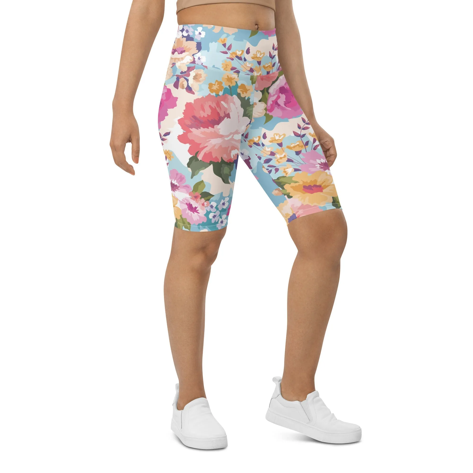 Flower Power Biker Shorts
