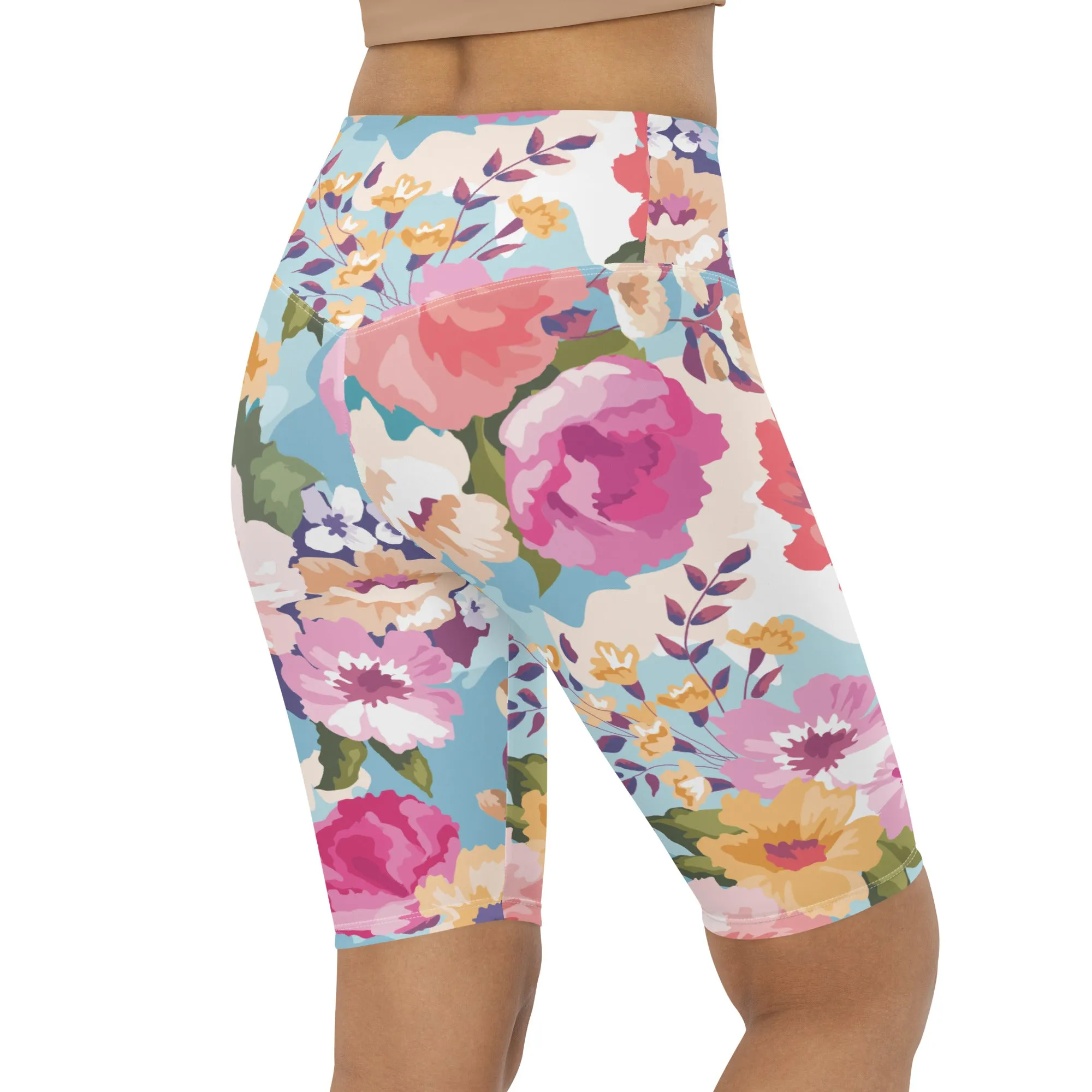 Flower Power Biker Shorts