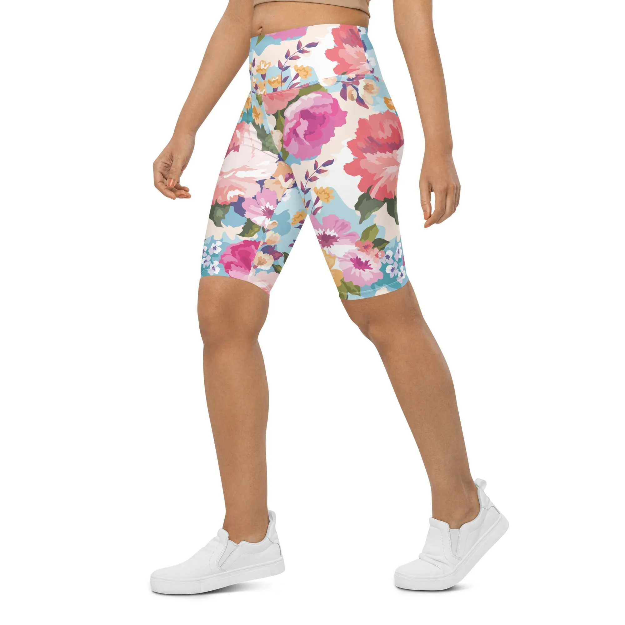 Flower Power Biker Shorts
