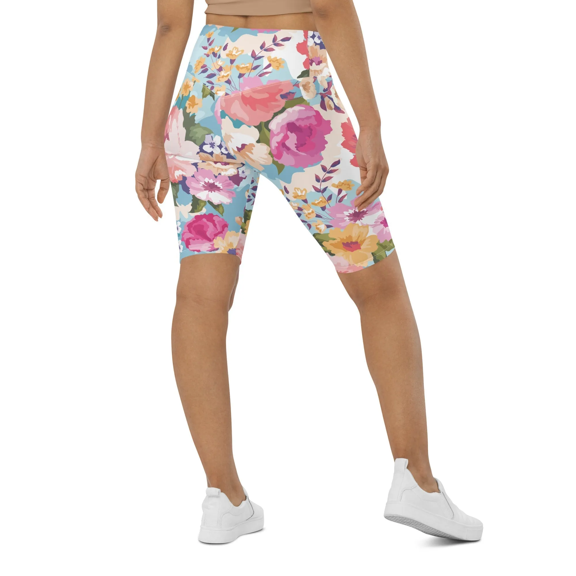 Flower Power Biker Shorts