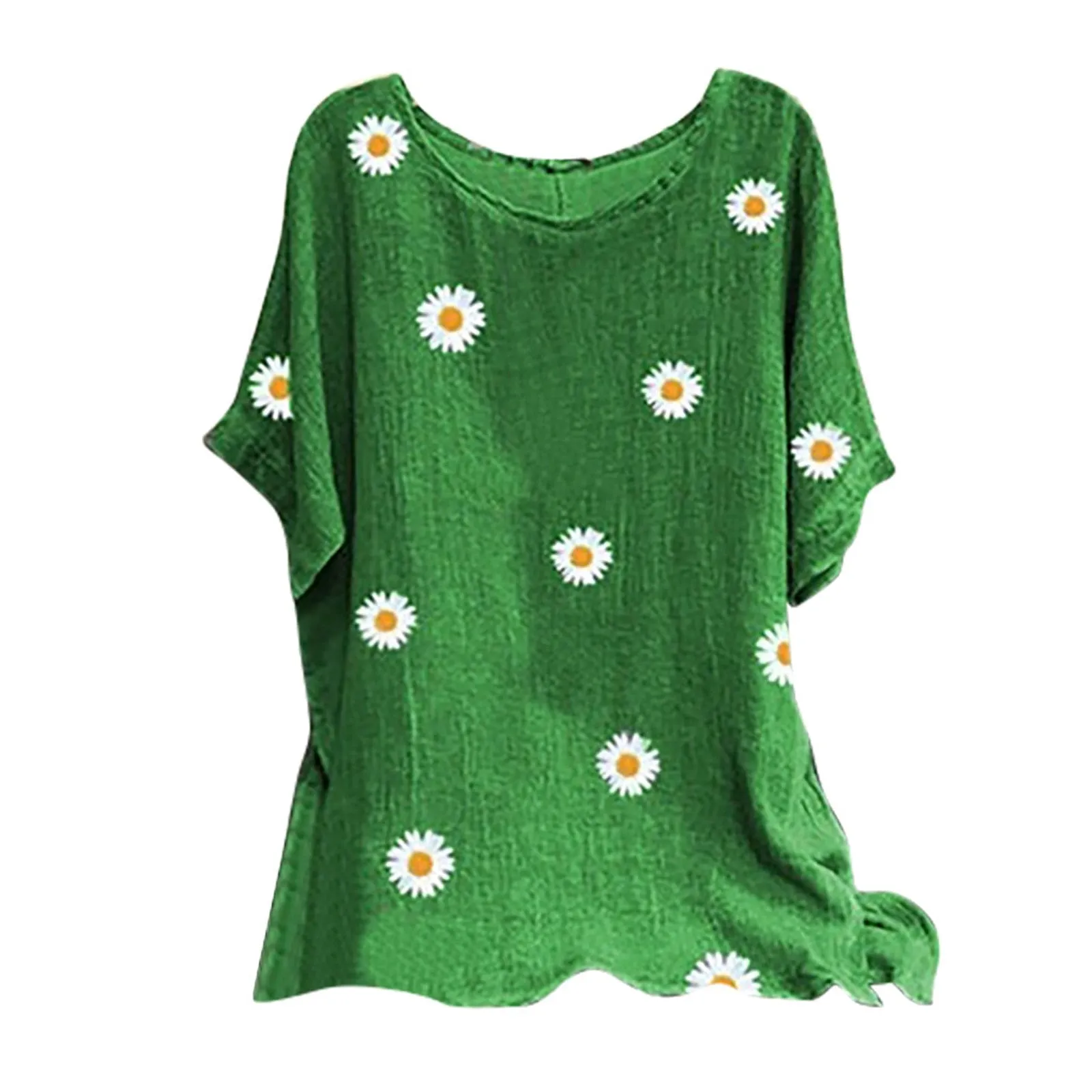 Funki Buys | Shirts | Women's Plus Fashion Daisy Print Blouse