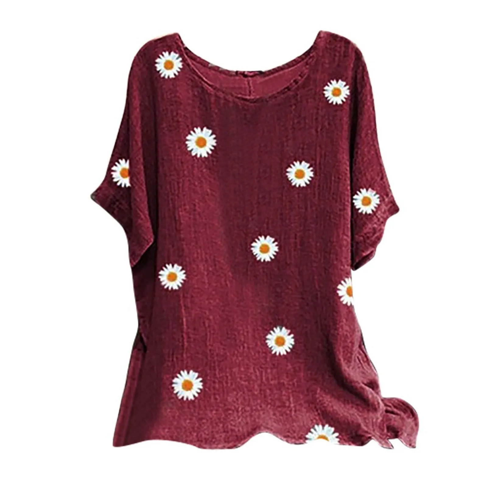 Funki Buys | Shirts | Women's Plus Fashion Daisy Print Blouse