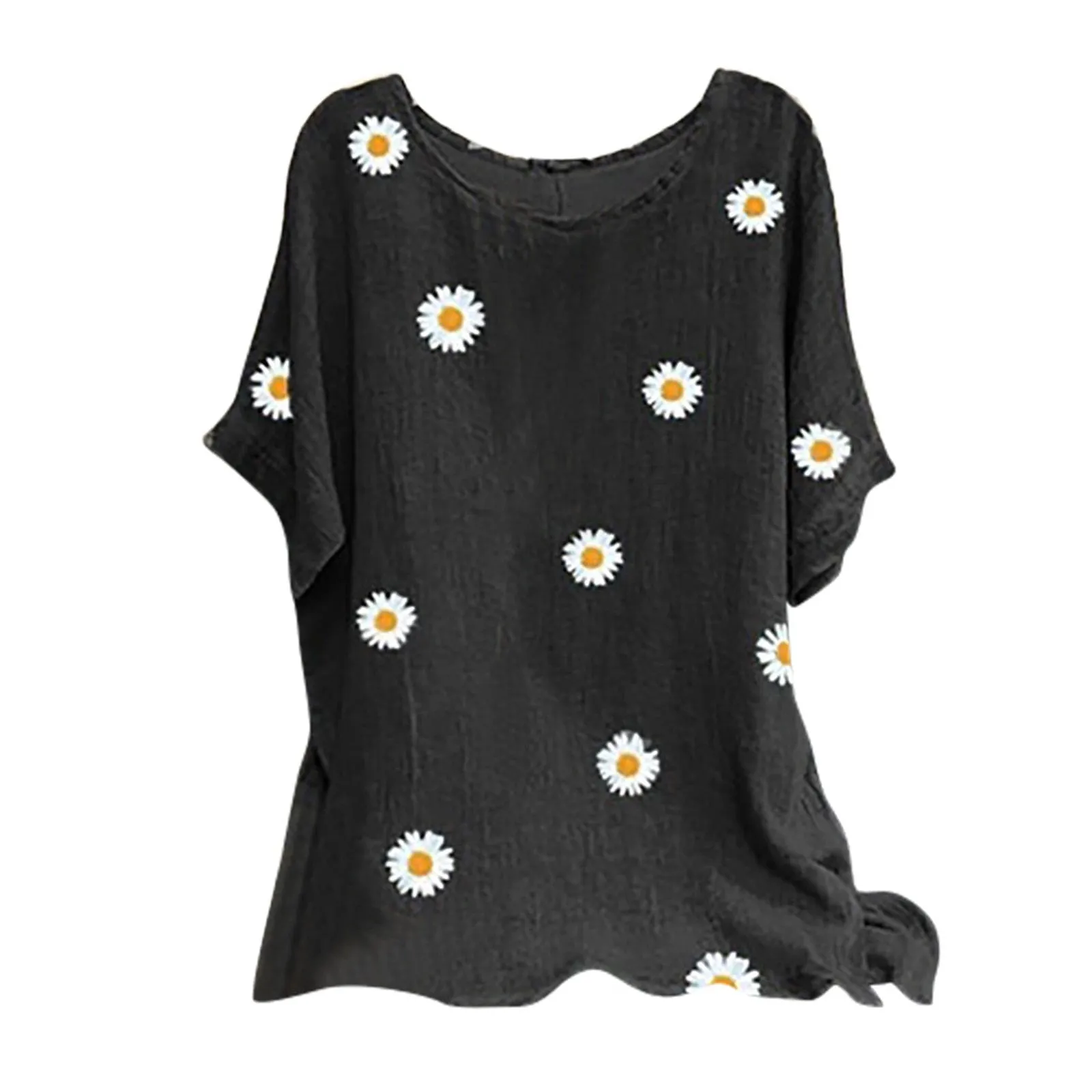 Funki Buys | Shirts | Women's Plus Fashion Daisy Print Blouse