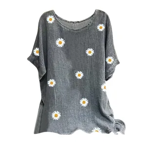 Funki Buys | Shirts | Women's Plus Fashion Daisy Print Blouse