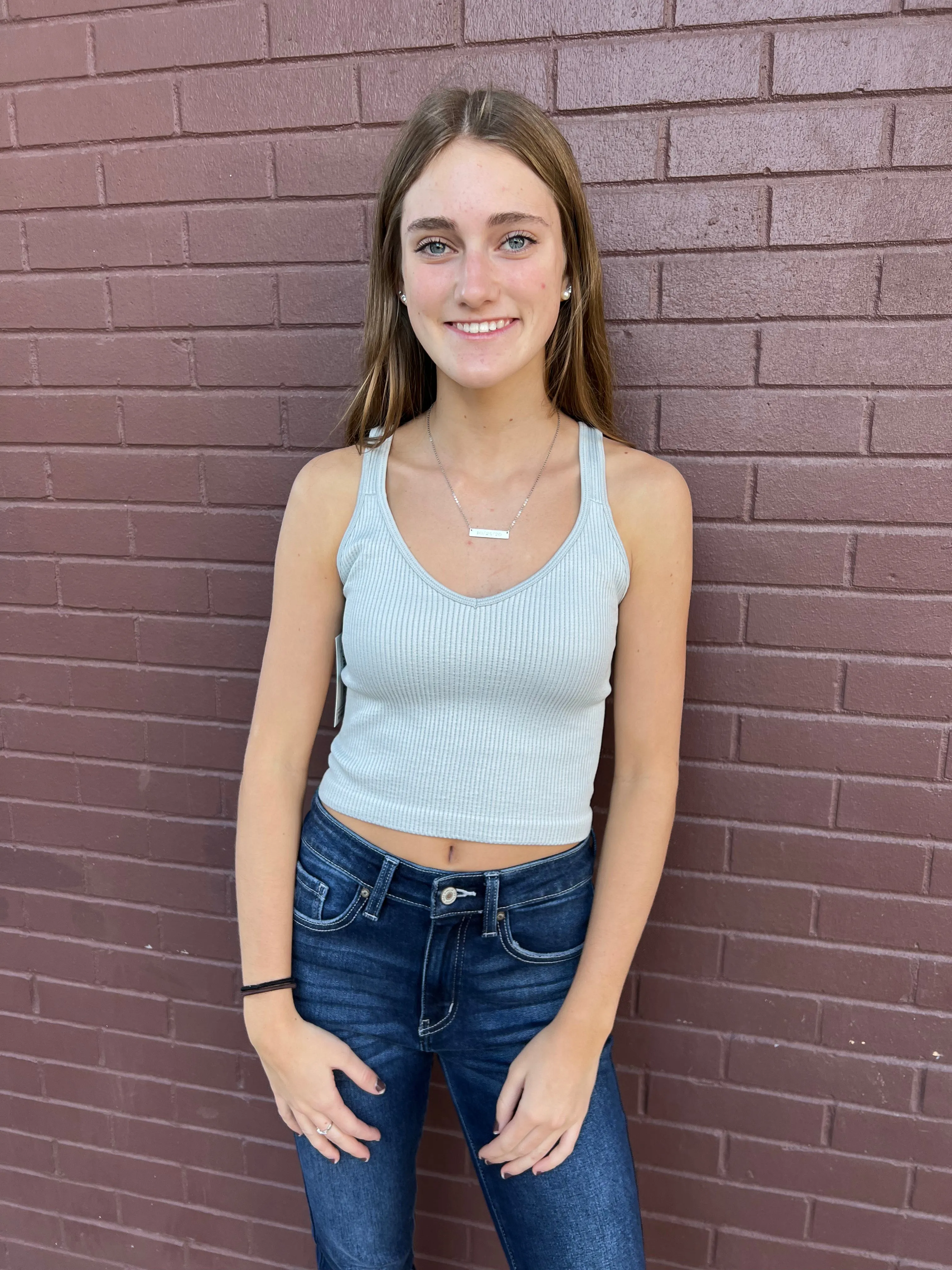 Good Times Bralette Tank - Dove Grey