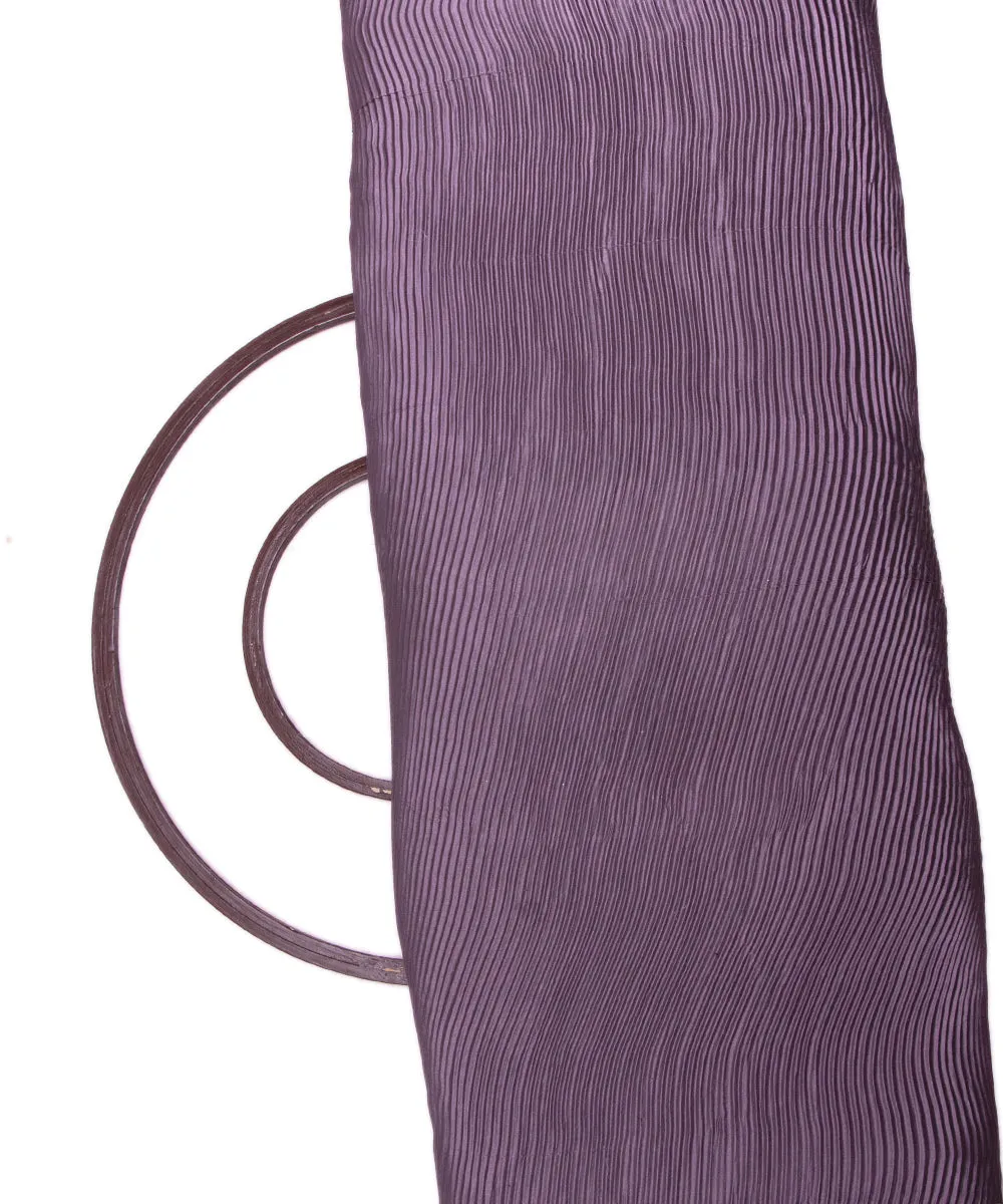 Grey Colour Plain Pleated Satin Fabric