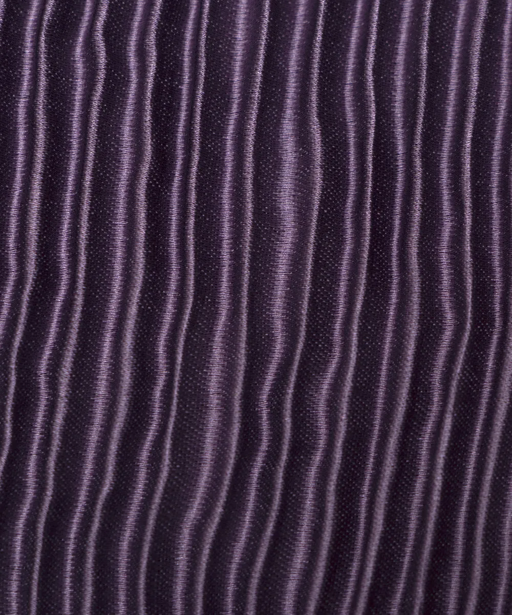 Grey Colour Plain Pleated Satin Fabric