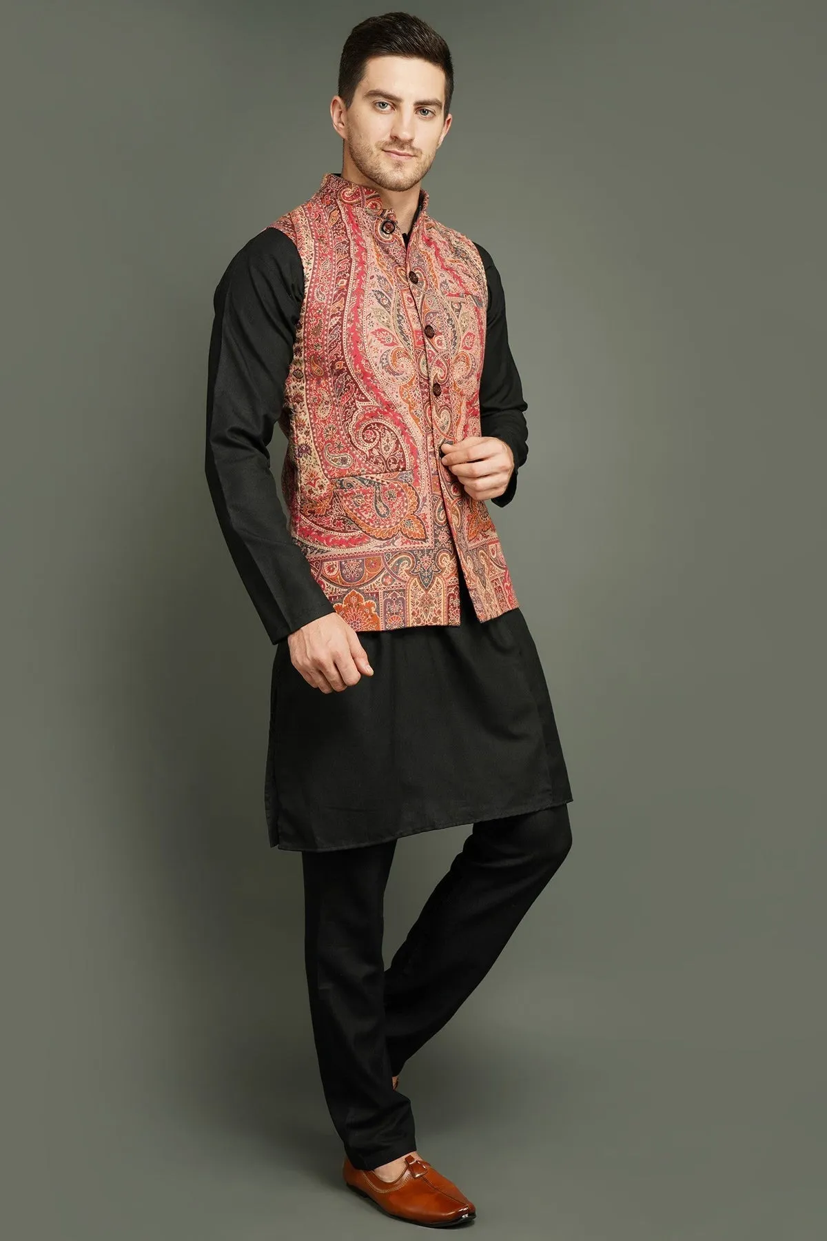 Half Paisley Vintage Nehru Jacket | Made To Order