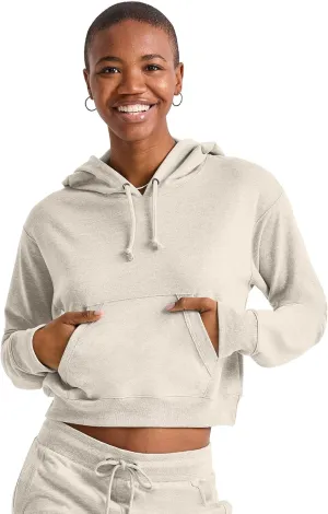 Hanes Women's Originals Pullover Cropped Hoodie, French Terry Hooded Sweatshirt