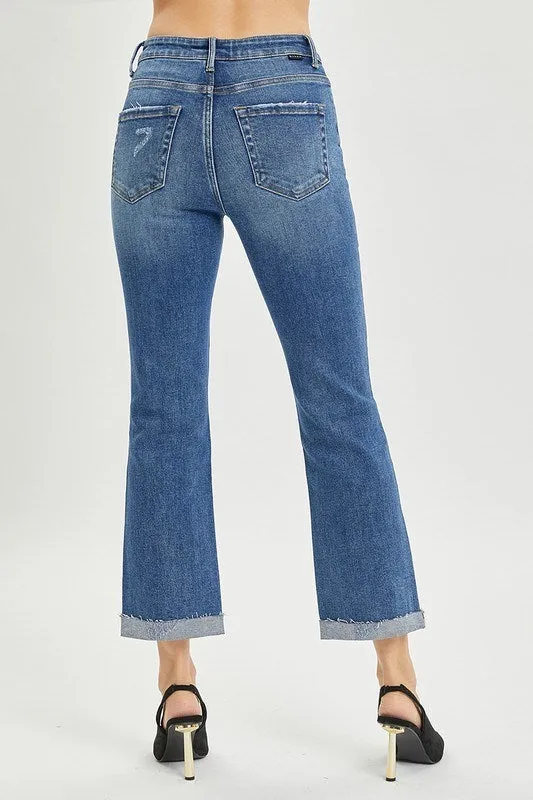 High Rise Button Down Straight Leg