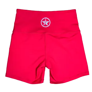 High Waist Biker Shorts - Red